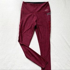 Pink by VS Maroon Leggings Size Medium